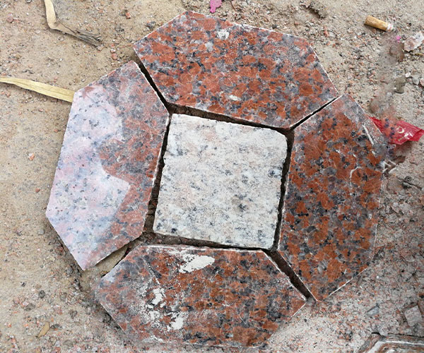 六边形海棠红石材2
