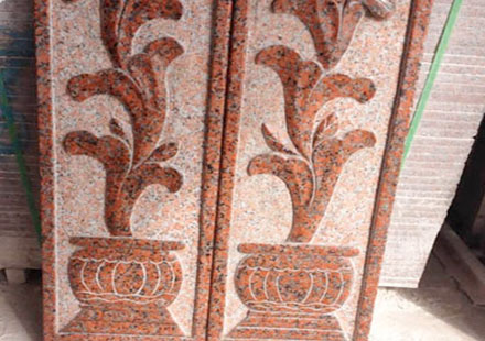 海棠红石材雕刻工艺板