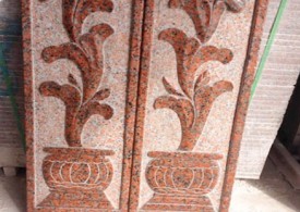 海棠红石材雕刻工艺板
