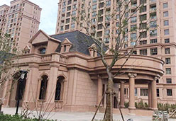 整体采用石岛红建成的小别墅