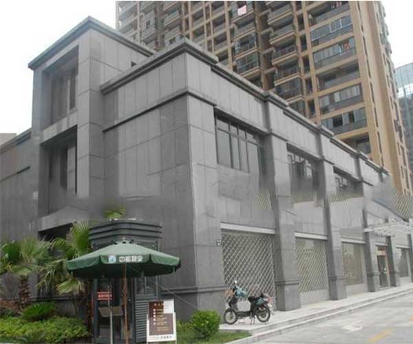 皇室啡石板干挂小区商铺外墙2