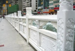 汉白玉石材护栏浮雕栏杆